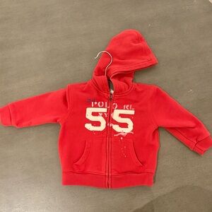 Ralph Lauren 18 months red hoodie baby boy girl cotton hoodie zip sweatshirt